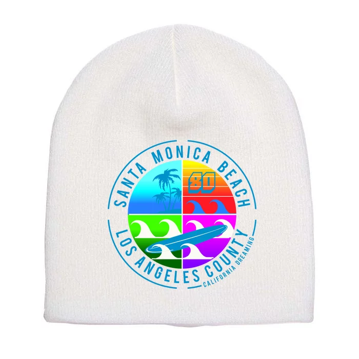 Retro Santa Monica Beach Short Acrylic Beanie