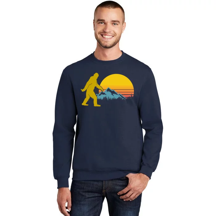 Retro Sasquatch Mountain Sunset Tall Sweatshirt