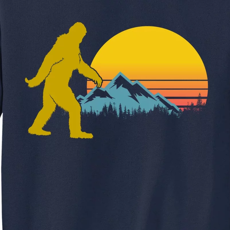 Retro Sasquatch Mountain Sunset Tall Sweatshirt