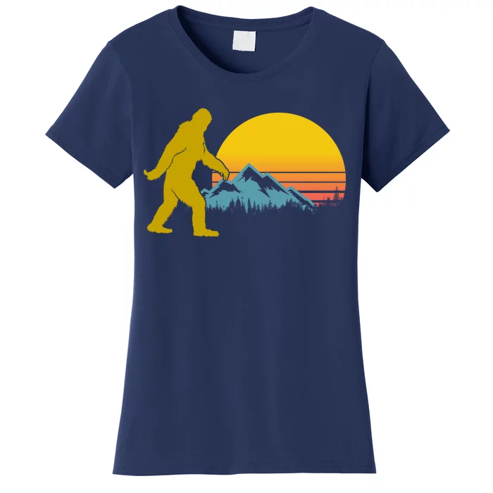 Retro Sasquatch Mountain Sunset Women's T-Shirt