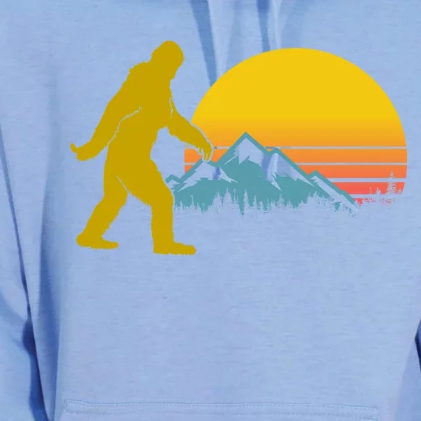 Retro Sasquatch Mountain Sunset Unisex Surf Hoodie