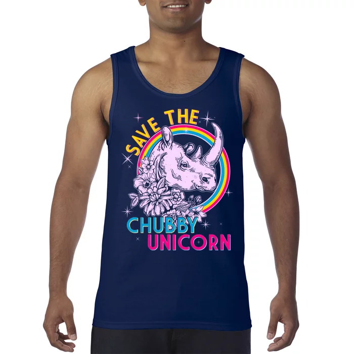 Retro Save the Chubby Unicorn Rhino Tank Top