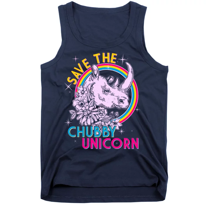 Retro Save the Chubby Unicorn Rhino Tank Top