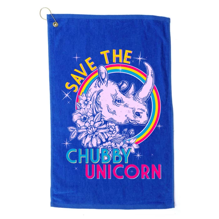 Retro Save the Chubby Unicorn Rhino Platinum Collection Golf Towel