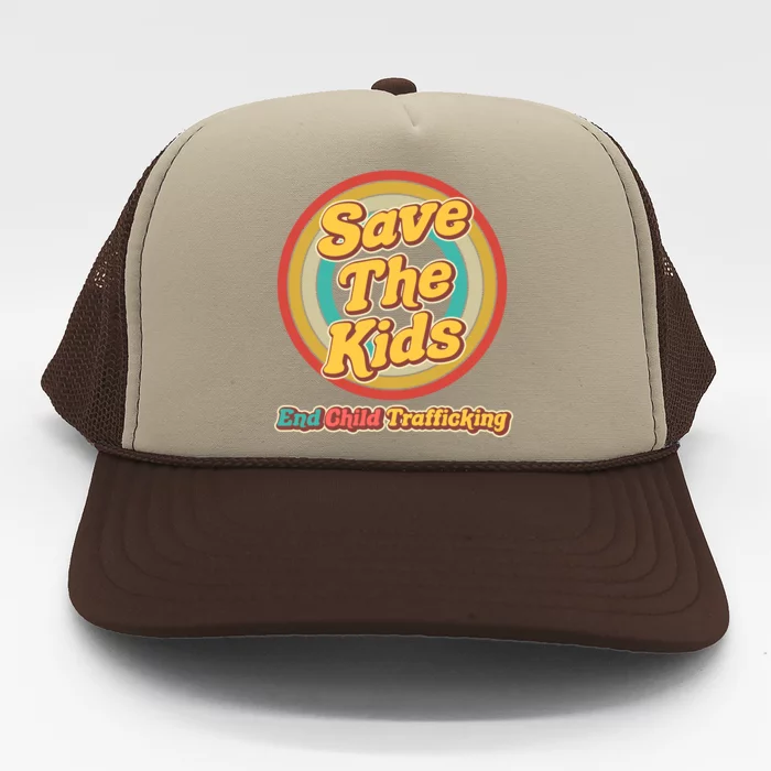 Retro Save The Kids End Child Trafficking Trucker Hat