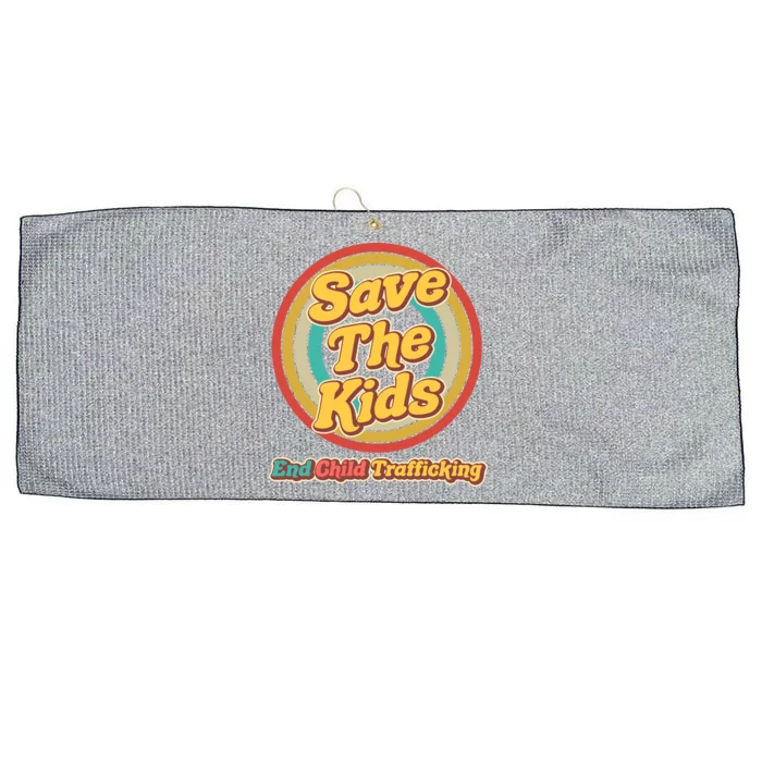 Retro Save The Kids End Child Trafficking Large Microfiber Waffle Golf Towel