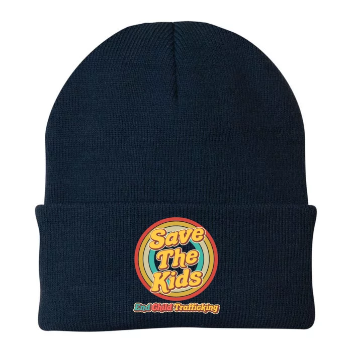 Retro Save The Kids End Child Trafficking Knit Cap Winter Beanie