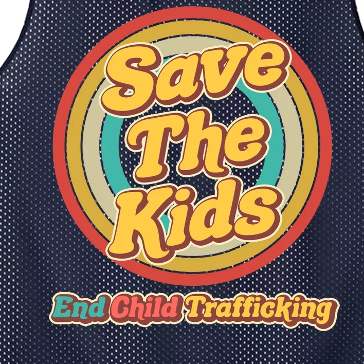 Retro Save The Kids End Child Trafficking Mesh Reversible Basketball Jersey Tank