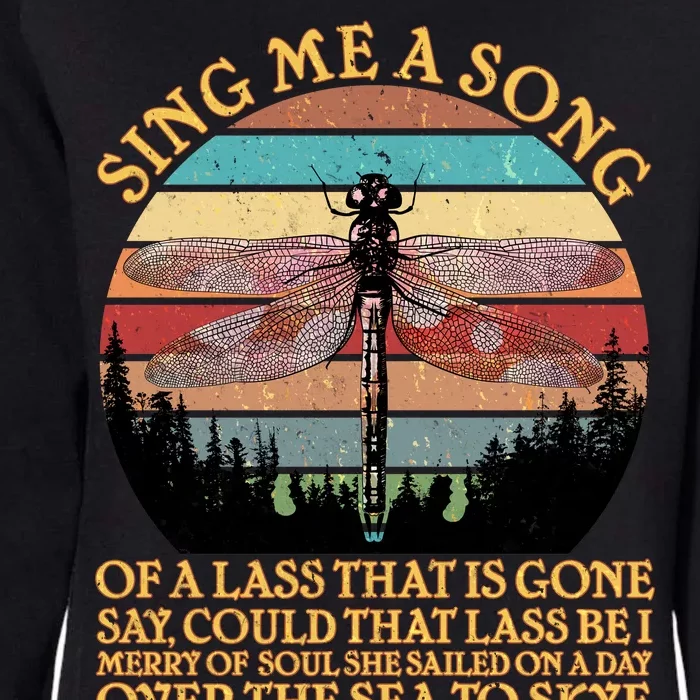 Retro Say Me A Song Dragonfly Sunset Womens California Wash Sweatshirt