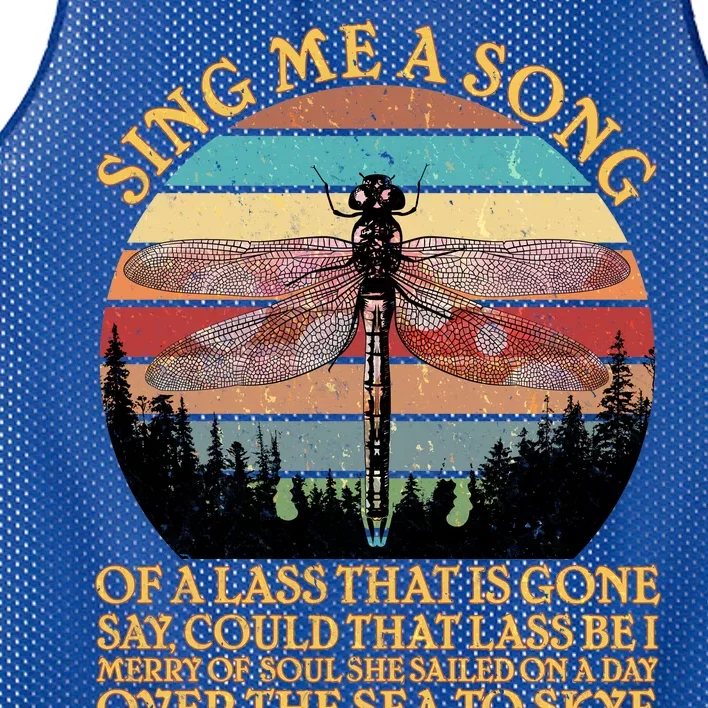 Retro Say Me A Song Dragonfly Sunset Mesh Reversible Basketball Jersey Tank