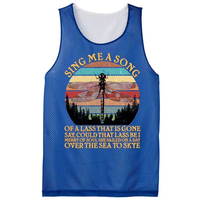 Retro Say Me A Song Dragonfly Sunset Mesh Reversible Basketball Jersey Tank