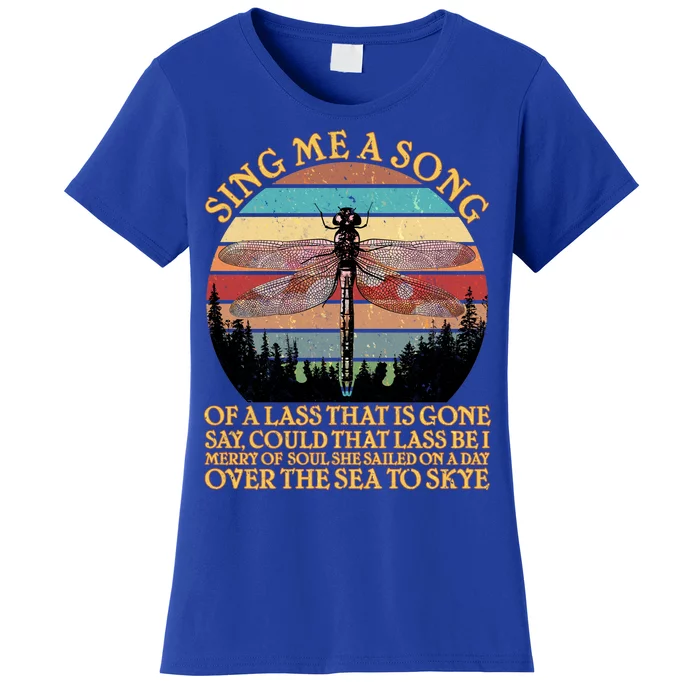 Retro Say Me A Song Dragonfly Sunset Women's T-Shirt