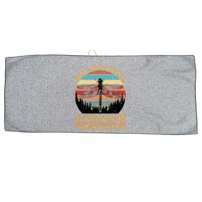 Retro Say Me A Song Dragonfly Sunset Large Microfiber Waffle Golf Towel