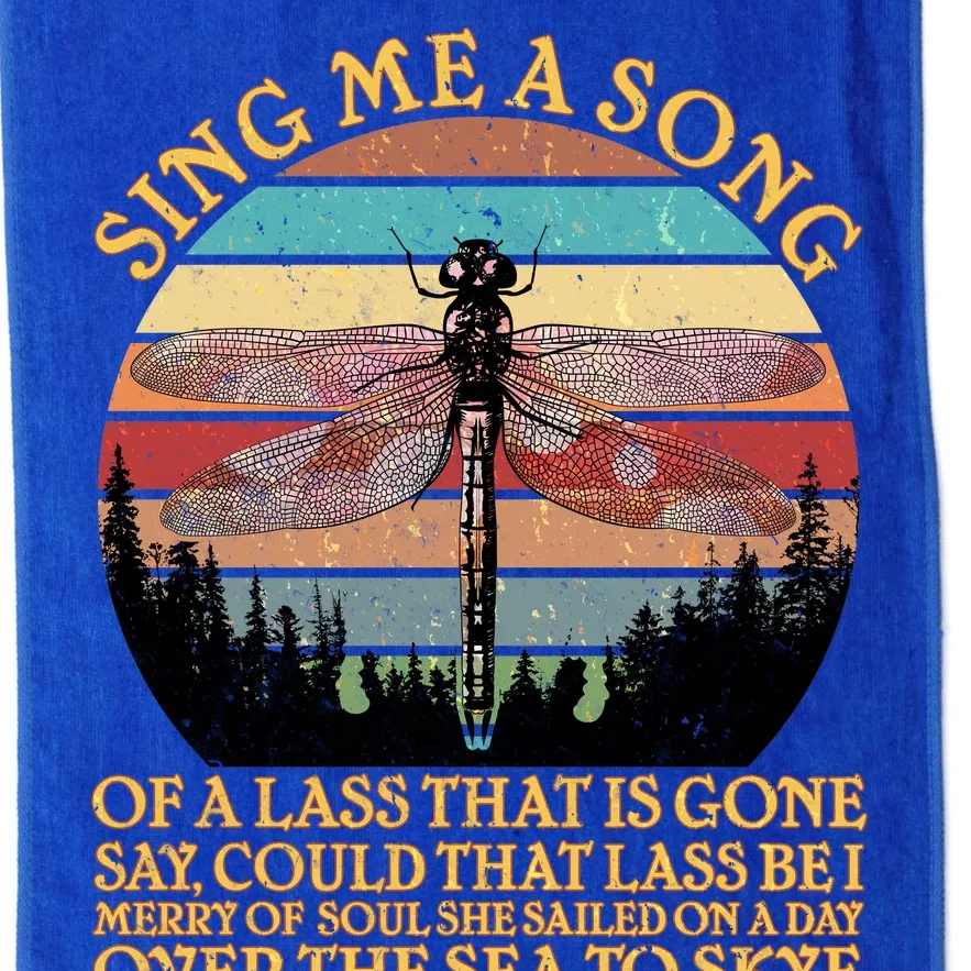 Retro Say Me A Song Dragonfly Sunset Platinum Collection Golf Towel