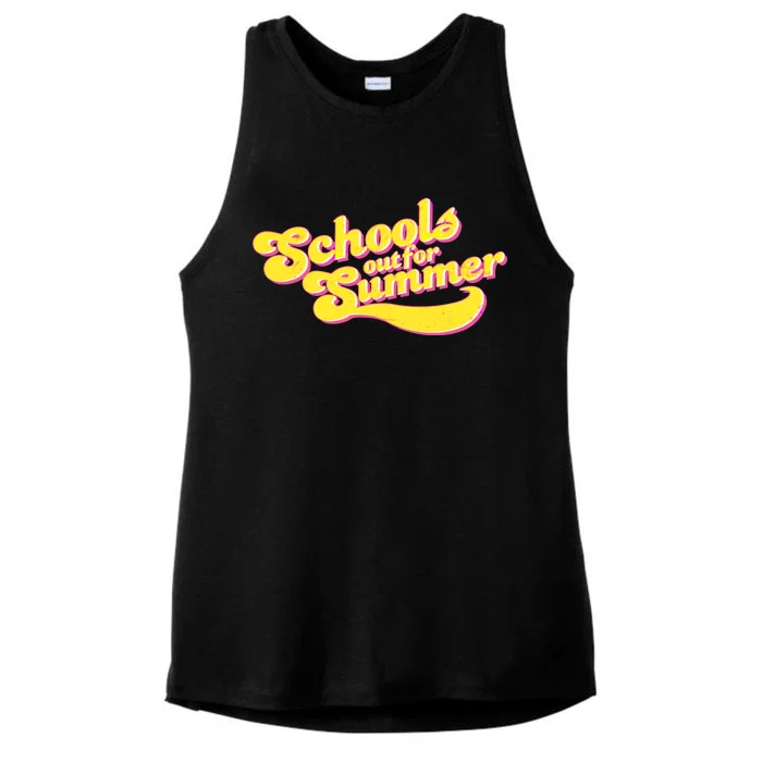 Retro School's Out For Summer Ladies Tri-Blend Wicking Tank