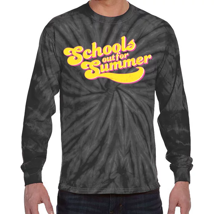 Retro School's Out For Summer Tie-Dye Long Sleeve Shirt