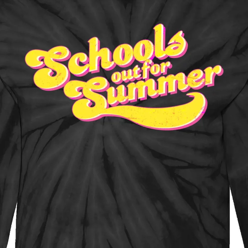 Retro School's Out For Summer Tie-Dye Long Sleeve Shirt