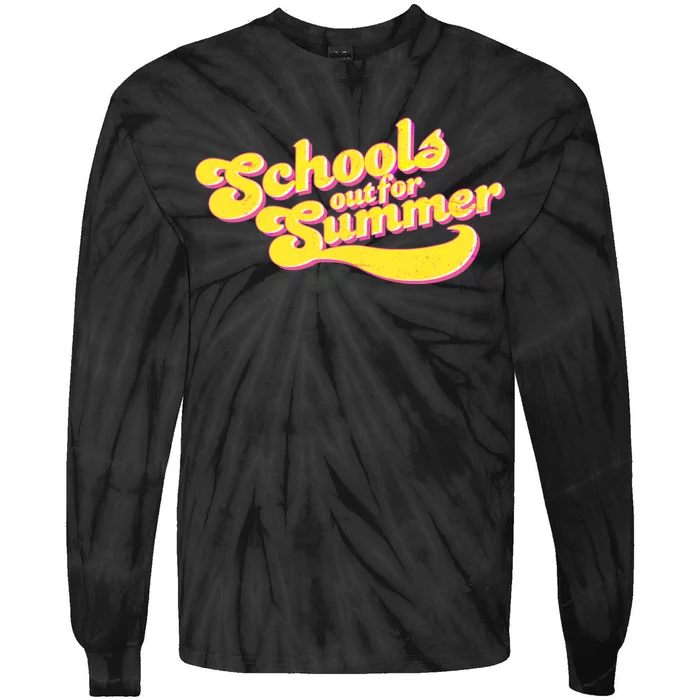 Retro School's Out For Summer Tie-Dye Long Sleeve Shirt