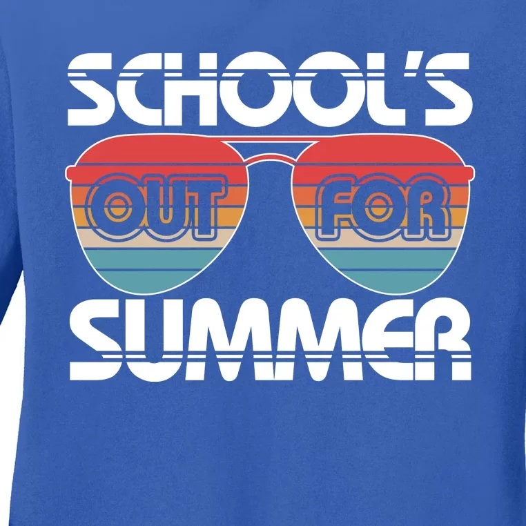 Retro School's Out For Summer Aviator Sunglasses Ladies Long Sleeve Shirt