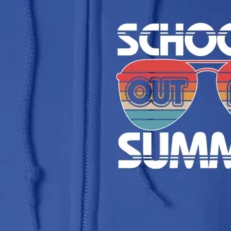 Retro School's Out For Summer Aviator Sunglasses Full Zip Hoodie