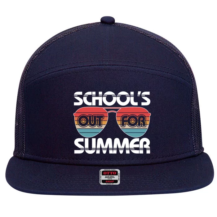 Retro School's Out For Summer Aviator Sunglasses 7 Panel Mesh Trucker Snapback Hat