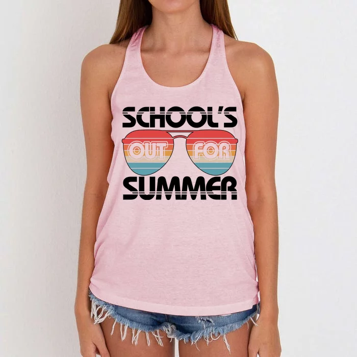 Retro School's Out For Summer Aviator Sunglasses Women's Knotted Racerback Tank