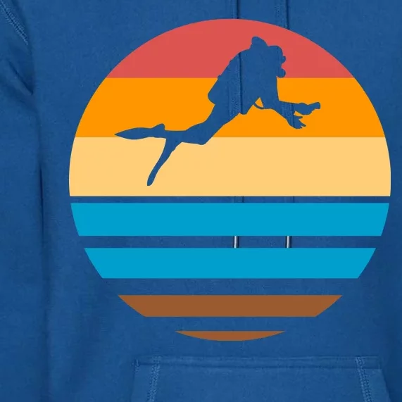 Retro Scuba Diving Premium Hoodie