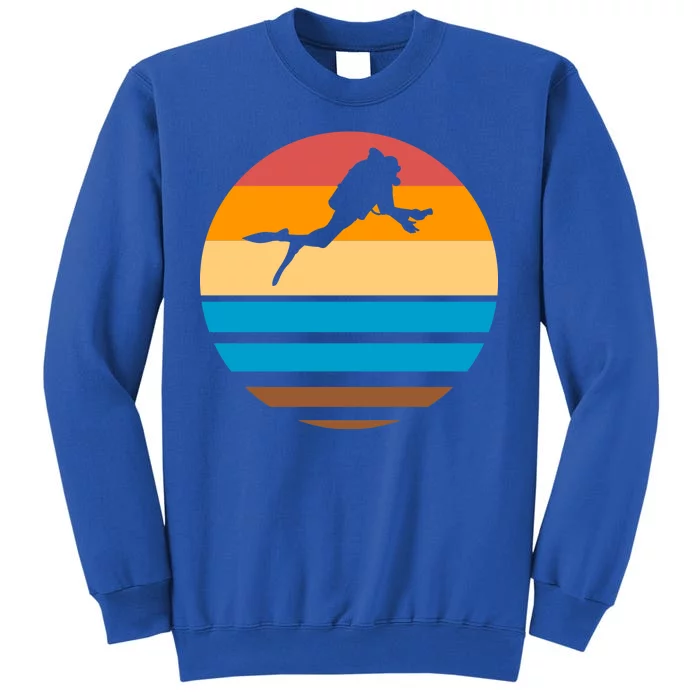 Retro Scuba Diving Tall Sweatshirt