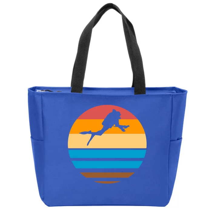 Retro Scuba Diving Zip Tote Bag