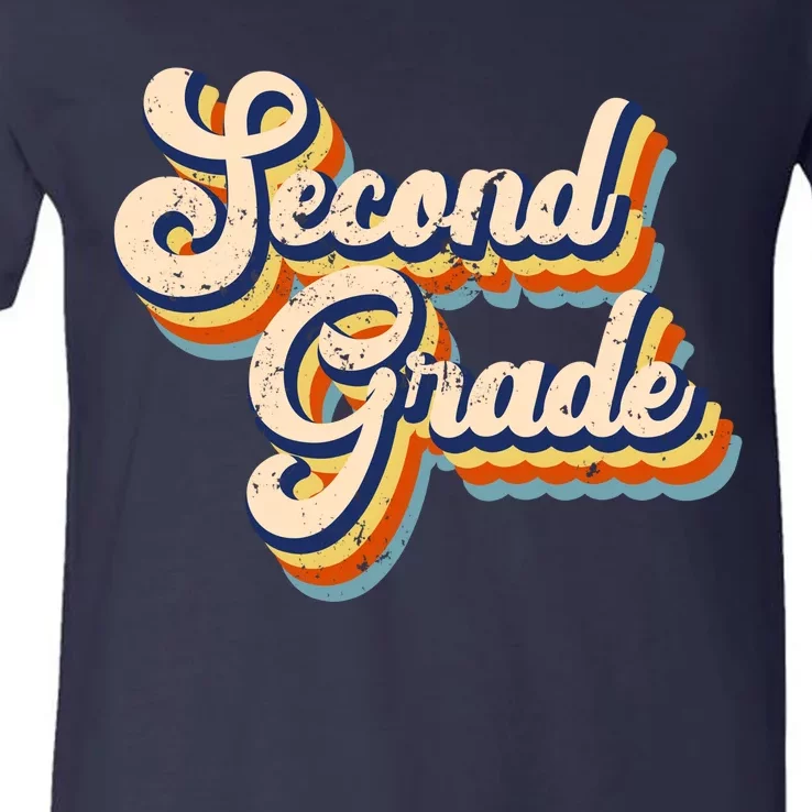 Retro Second Grade Logo V-Neck T-Shirt