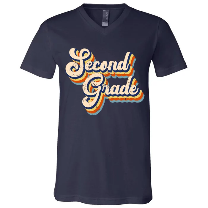 Retro Second Grade Logo V-Neck T-Shirt