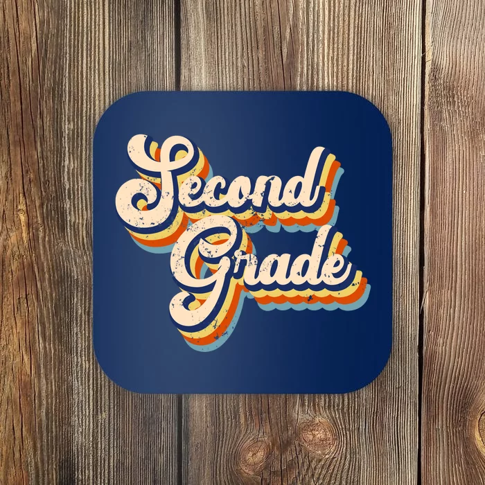 Retro Second Grade Logo Coaster