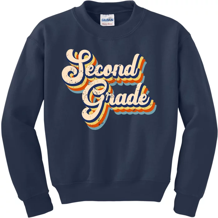 Retro Second Grade Logo Kids Sweatshirt