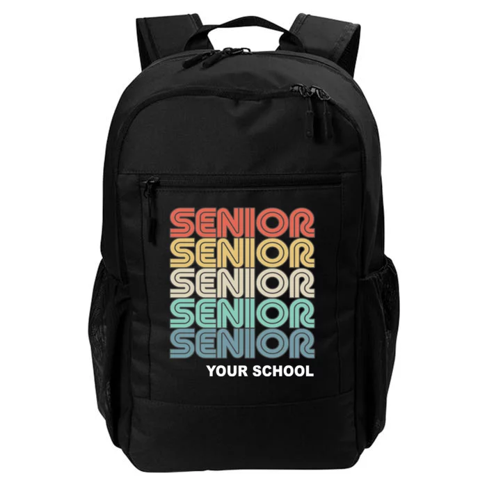 Retro Seniors Graduation Custom School Name Daily Commute Backpack