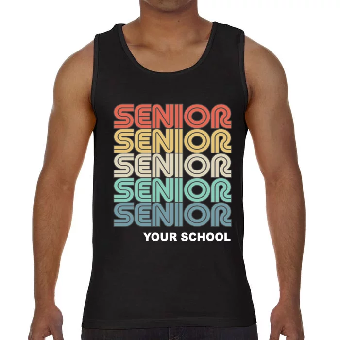 Retro Seniors Graduation Custom School Name Comfort Colors® Tank Top