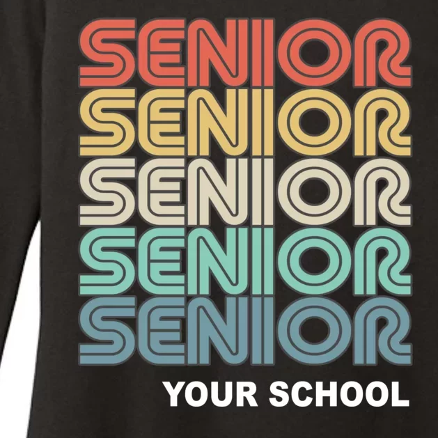 Retro Seniors Graduation Custom School Name Womens CVC Long Sleeve Shirt