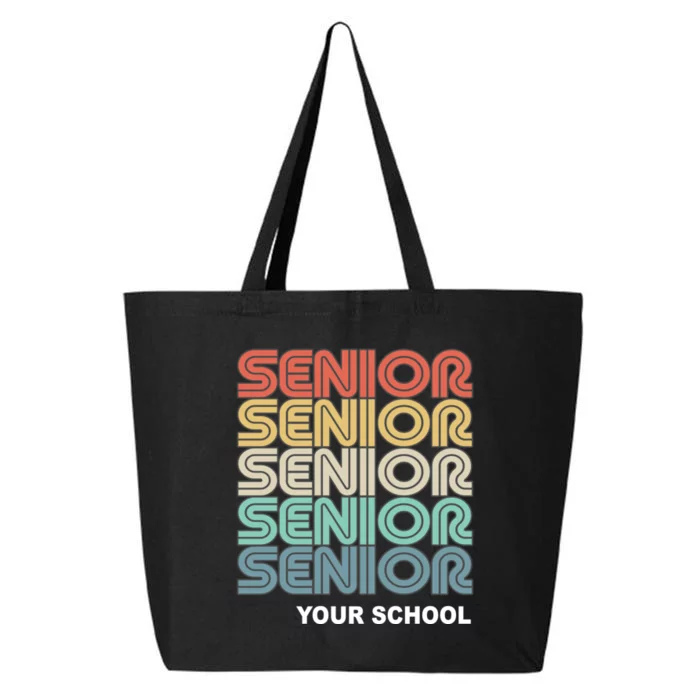 Retro Seniors Graduation Custom School Name 25L Jumbo Tote