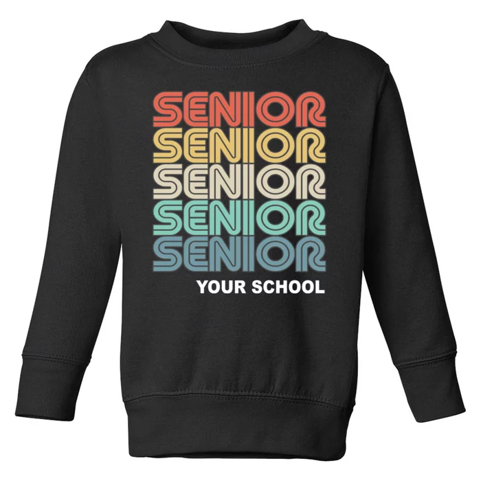 Retro Seniors Graduation Custom School Name Toddler Sweatshirt