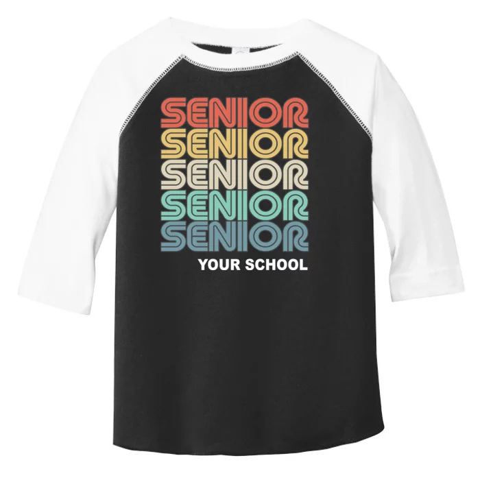 Retro Seniors Graduation Custom School Name Toddler Fine Jersey T-Shirt