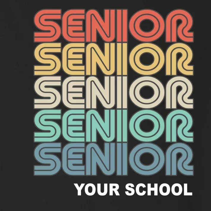 Retro Seniors Graduation Custom School Name Toddler Long Sleeve Shirt