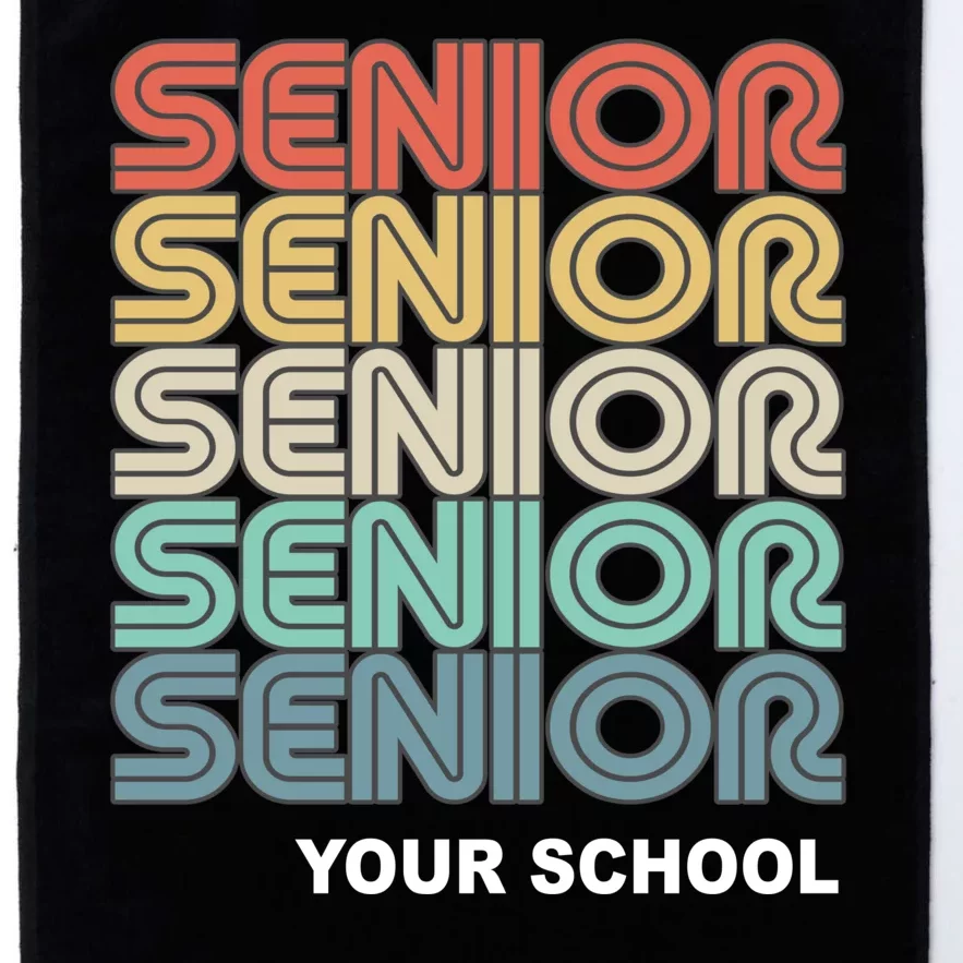 Retro Seniors Graduation Custom School Name Platinum Collection Golf Towel