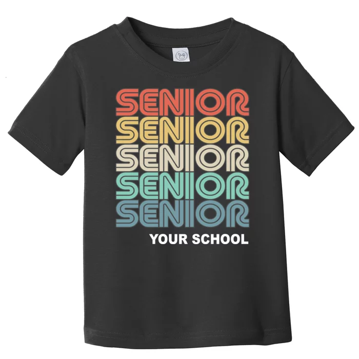 Retro Seniors Graduation Custom School Name Toddler T-Shirt