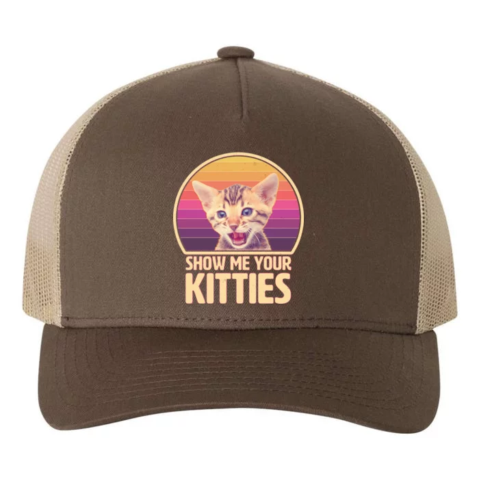 Retro Show Me Your Kitties Funny Meme Yupoong Adult 5-Panel Trucker Hat