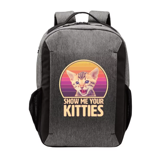 Retro Show Me Your Kitties Funny Meme Vector Backpack