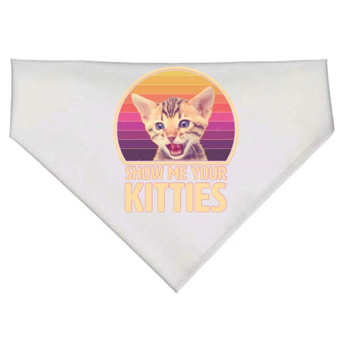 Retro Show Me Your Kitties Funny Meme USA-Made Doggie Bandana