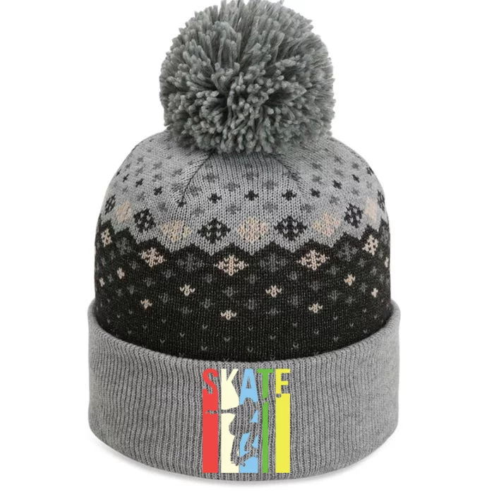 Retro Skate Logo The Baniff Cuffed Pom Beanie