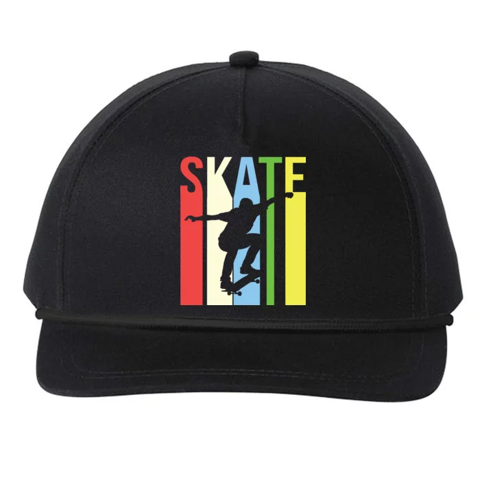 Retro Skate Logo Snapback Five-Panel Rope Hat