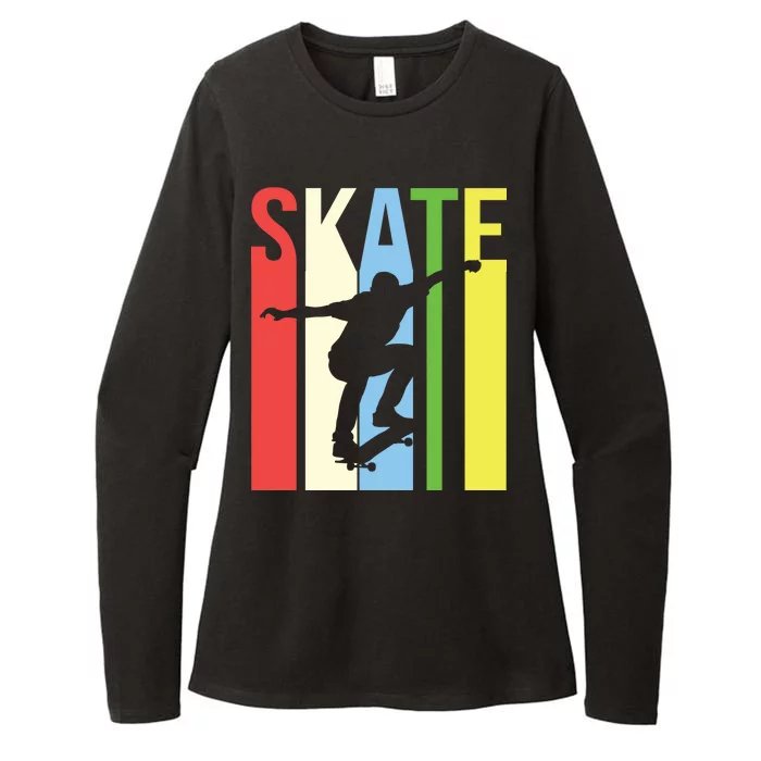 Retro Skate Logo Womens CVC Long Sleeve Shirt