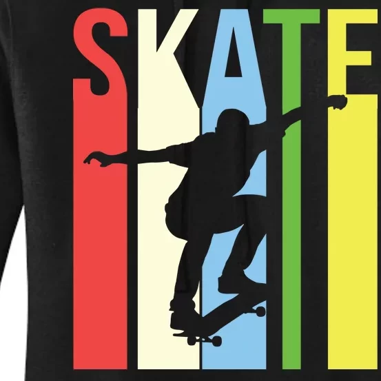 Retro Skate Logo Women's Pullover Hoodie