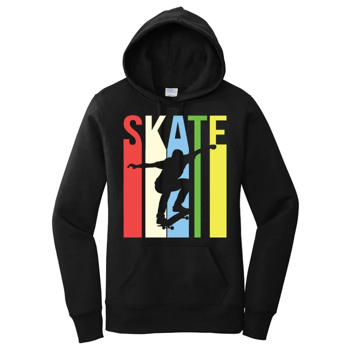 Retro Skate Logo Women's Pullover Hoodie